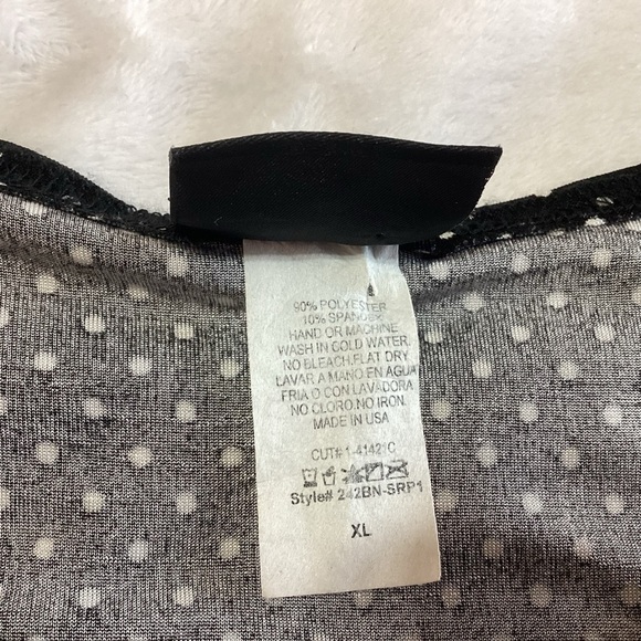 Vtg Y2K Jostar Black White Polka Dot Blouse Retro Rockabilly Whimsigoth XL - Picture 7 of 7